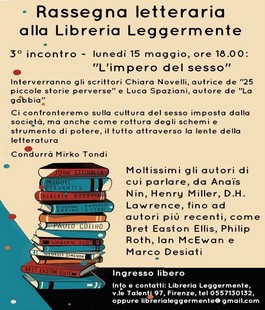 ''L'impero del sesso'': incontro con Mirko Tondi alla Libreria Leggermente di Firenze